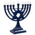 thumbnail image 4 of Northlight Battery Operated LED Lighted Star of David Hanukkah Menorah - 11.75" - Blue, 4 of 7