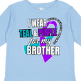 thumbnail image 4 of Inktastic Suicide Prevention I Wear Teal and Purple for My Brother Boys or Girls Long Sleeve Toddler T-Shirt, 4 of 5