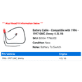 thumbnail image 2 of Battery Cable - Compatible with 1996 - 1997 GMC Jimmy 4.3L V6, 2 of 2