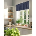 thumbnail image 3 of Blue and Valances for Windows Yellow Striped Geometric Valance Rod Pocket Light Filtering Short Window Treatments Curtains for Kitchen Bathroom Living Room Bedroom, 1 Panel, 54 x 18 Inch, 3 of 7