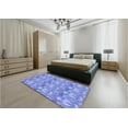 thumbnail image 5 of Ahgly Company Machine Washable Indoor Round Transitional Day Sky Blue Area Rugs, 4' Round, 5 of 7