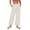 Beige, variant on Summer Saving Women's Casual Wide Leg Pants Women Solid Color Cotton And Linen Pocket Elastic Waist Loose Casual Wide Leg Pants Gift for Women, S-2XL