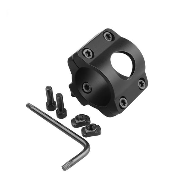 25.4mm Diameter Scope Ring Holder Mount Flashlight Clip Clamping Fit M-lok Handguard Rail_Black Color