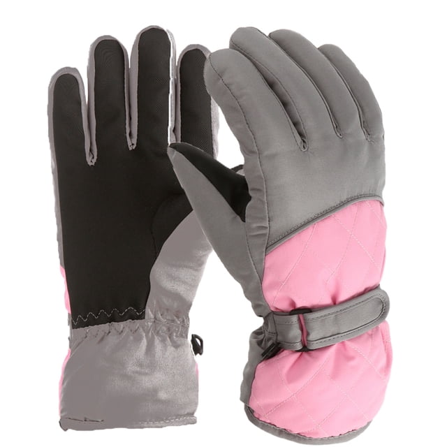 MIASHUI Gants de Ski d'Hiver pour Enfants Garçons Filles Coupe-Vent Chauds, Rose, G