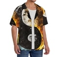 thumbnail image 3 of Zufioo Yin Yang Print Mens Button Down Short Sleeve Shirt,Classic Plaid Shirt,Mens Accessories Fashion Shirt-Large, 3 of 6