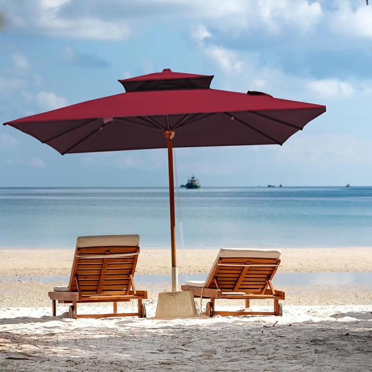 4 rib patio umbrella Wooden 9ft 8-Rib 1 x Patio Umbrella Replacement Patio Umbrella Canopy 