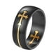 thumbnail image 4 of Anillo de cruz para hombre, anillo religioso de acero inoxidable, banda cruzada europea desmontable. 11, 4 of 9