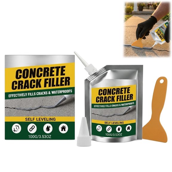 Waterproof Concrete Crack Filler and Sealant, 2026 New Formula, Fast-Drying, For Driveways & Patios, Steps and Walls, Outdoor Use, 1Pack