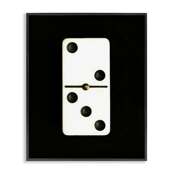 Stupell Industries White Domino on Black Entertainment Painting Black Framed Art Print Wall Art, 11 x 14