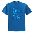 thumbnail image 2 of 3D Blue Skulls Trendy | Mens Fashion Graphic T-Shirt, Royal, Small, 2 of 4