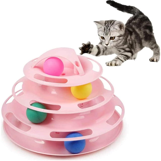 Interactive Cat Toy For Engaging Chase Ball Fun, Multi-Level Track With Spinning Balls, Robust Construction Ensures Safe And Durable Entertainment For Your Feline Friends