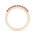 thumbnail image 2 of ANGARA Natural Square Ruby Semi Eternity Classic Wedding Ring in 14K Rose Gold for Women (Size-1.9mm) | July Birthstone Jewelry for Her, 2 of 9