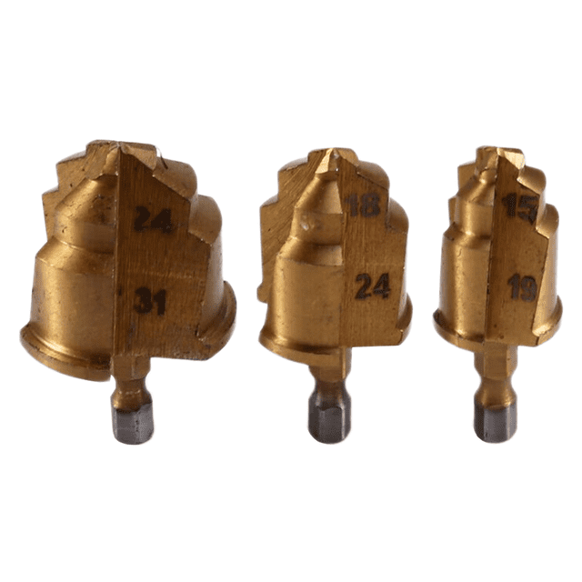 3 Piezas de 3 Hojas de Broca Escalonada de Elevación PPR, Vástago Hexagonal, Herramienta de Conexión de Tuberías de Agua, Cortador de Biselado de 20/25/32 mm