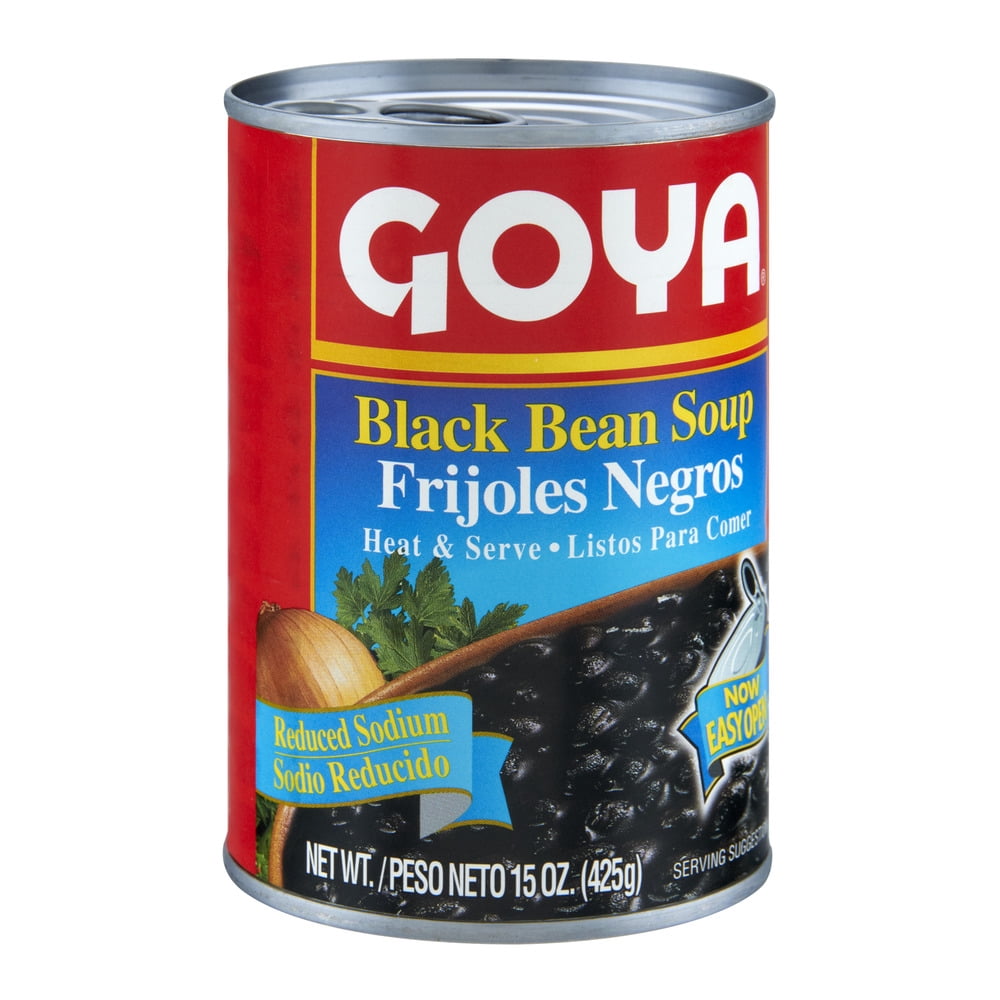 (5 pack) GOYA Black Bean Soup Olive Oil Bell Pepper Onion Reduced Sodium 15 oz.