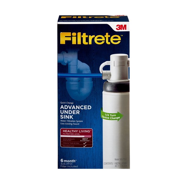 Filtrete Advanced Under Sink Quick Change Water Filtration System, Easy