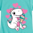 thumbnail image 3 of Instant Message - Ice Cream Dinosaur - Toddler & Youth Girls Short Sleeve Graphic T-Shirt, 3 of 6