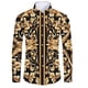 thumbnail image 1 of Camisas de manga corta con botones y estampado 3D de lujo de alta gama con patrón dorado para hombres, blusas de estilo callejero de moda, atuendos de hip hop, 1 of 6