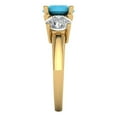 thumbnail image 3 of 3.25ct round cut turquoise 14k yellow gold 3 stone Bridal Wedding Engagement Promise Anniversary Ring for Women size 5.25, 3 of 7