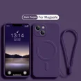 thumbnail image 1 of Liquid Silicone Case For iPhone 15 14 13 12 11 Pro Max Mini XR Xs Plus SE Phone Magnetic Wireless Charging For  Cover, 1 of 1