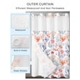thumbnail image 2 of No Hook Cloth Fabric Shower Curtain with Snap in Liner, Coastal Coral Waterproof Shower Curtains Set with See Through Top Window, Summer Colorful Nautical Ocean Fish Bath Curtains Shower 60"x72", 2 of 6
