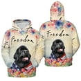 thumbnail image 3 of Freedom Newfoundland on Independence Day 4th of July All Over Print 3D Hoodie Unisex Merch Hoodies Newfie Dog Lover Gifts - 01005, 3 of 6