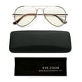 thumbnail image 4 of EYE ZOOM 2 Pack Aviator Style Blue Light Blocking Reading Glasses for Men and Women,Gold and Gunmetal,+2.00, 4 of 7