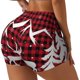 thumbnail image 1 of Balery Christmas Buffalo Plaid Pantalones cortos de entrenamiento estampados para mujer, sin costuras, ajustados, para gimnasio, yoga, correr, deportes, ejercicio activo, fitness.-X-Large, 1 of 8