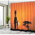 thumbnail image 5 of Ambesonne Afro Shower Curtain, and Mother in Desert, 69"Wx84"L, Orange Black, 5 of 5