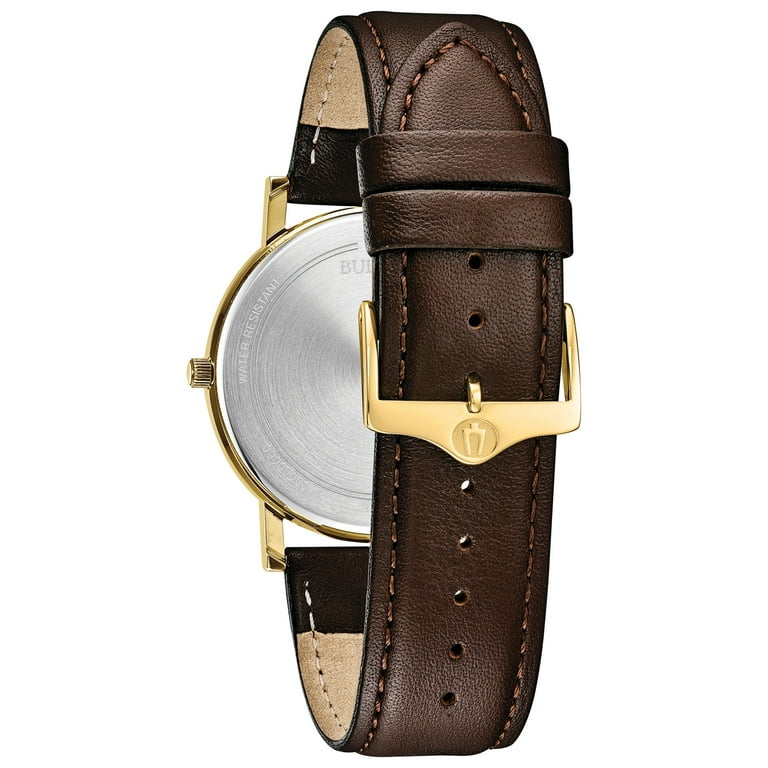 Bulova Men s Classic American Clipper Brown Leather Watch 97B177