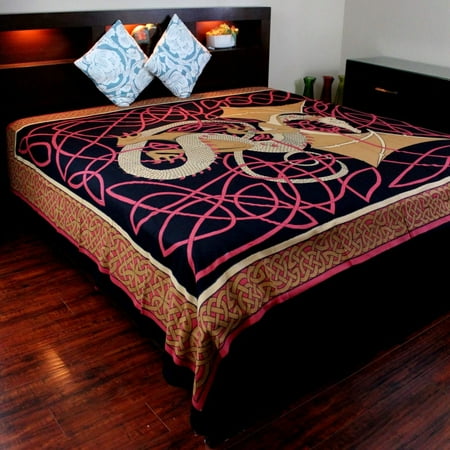 Full Dragon (Cotton Celtic Dragon Tapestry Tablecloth Throw Bedspread Beach Sheet Dorm Essential Full 88 x 104 inches)