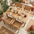 thumbnail image 2 of DEAUL 5-Piece Outdoor Dining Set, All-Weather HIPS Patio Table & 4 Chairs with Umbrella Hole, Outdoor Furniture for Garden Backyard Deck（Teak）, 2 of 10