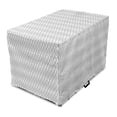 thumbnail image 1 of Damask Grey Dog Crate Cover, Neutral Geometric Pattern with Repetitive Chained Rhombuses as Horizontal Order, Easy to Use Pet Kennel Cover for Dogs, 35" x 23" x 27", Grey White, by Ambesonne, 1 of 6