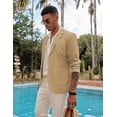 thumbnail image 2 of COOFANDY Men's Casual Linen Blazer Lightweight Regular Fit One Button Sport Coat Wedding Suit Jacket, 2 of 6