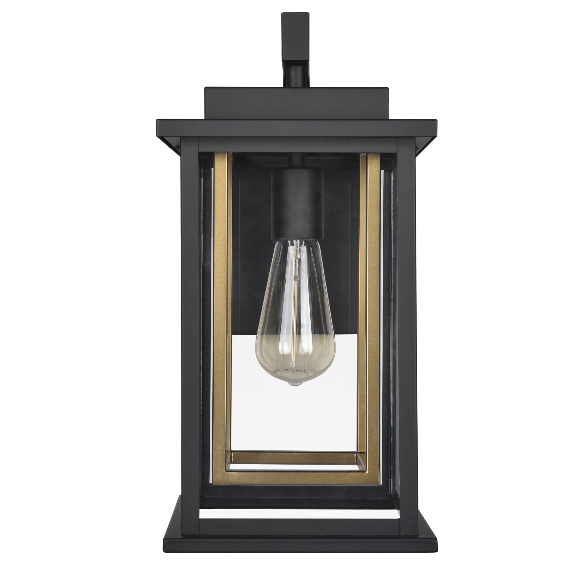 Hayward 1-Light Indoor/Outdoor Wall Light with Clear Glass, Dimmable, Black and Gold Finish – Design House, 588707-BGD