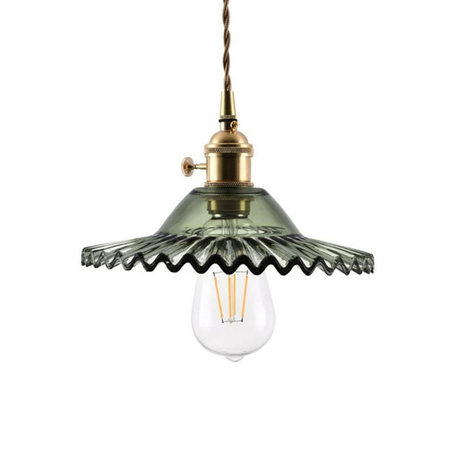 Small Farmhouse Glass Pendant Light, Vintage Industrial Pendant Lamp, Single Rustic Pendant Lighting, Retro Pendant Light Fixture for Kitchen Island Sink Dining Room Table Bar Counter Entrance