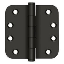 Deltana Dsb4r5 4" X 4" Solid Brass 5/8" Radius Corner Plain Bearing Full Mortise Hinge -