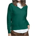 thumbnail image 3 of Sentmoon Fall Jacket Long Sleeve Fall Tops for Women Oversized Solid Color Loose Warm Womens Tops Trendy Soft and Comfortable Winter for Weekend Trips Green S, 3 of 4