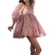 thumbnail image 2 of VISgogo Vestido corto femenino, cuello cuadrado de color sólido, manga corta abullonada, corte bajo, de una pieza para verano, rosa/amarillo, S/M/L/XL/XXL VISgogo  moda, 2 of 9
