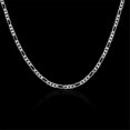 thumbnail image 4 of Nueva joyería de moda, collar de cadena plana de tres intervalos de plata esterlina 925 simple de 4 mm para regalo unisex para hombre y mujer, 20 pulgadas, 4 of 5