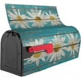 thumbnail image 4 of Rustic Spring Daisy Mailbox Covers Magnetic Standard Size 21x18 Inch Teal Old Wood Board Mailbox Decals Mailbox Wrap Post Letter Box Cover Mailbox Post Cover for Garden Yard Decor, 4 of 6