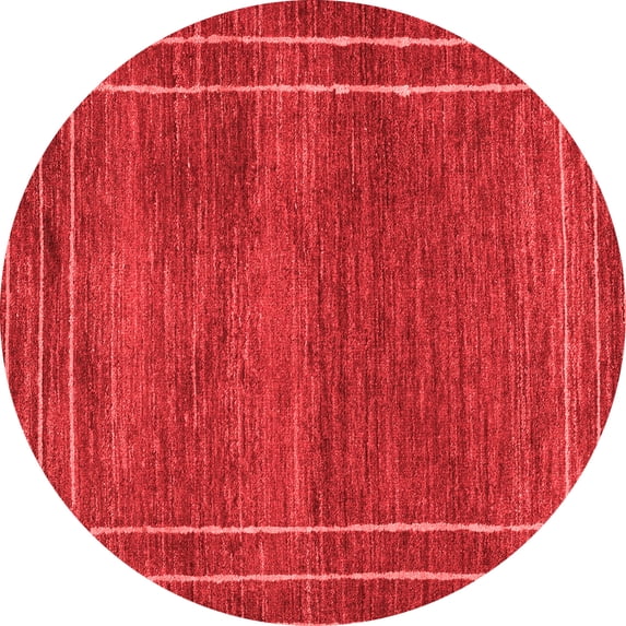 Ahgly Company Indoor Round Abstract Red Modern Area Rugs, 3' Round