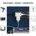 thumbnail image 6 of AC Flat Wall Outlet Extender, Rotatable Socket Converter 3 Way Rotatable Socket Converter Foldable 2 Prong Swivel AC Adapter Home And Travel Slim 2500W Indoor Wall Tap Power Socket Converter Plug, 6 of 8