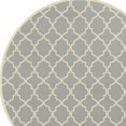 thumbnail image 3 of HomeRoots 507409 8 ft. Gray Geometric Stain Resistant Indoor & Outdoor Round Area Rug, 3 of 5