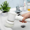 thumbnail image 2 of Cepillo de limpieza eléctrico 5 en 1, fregador mágico con pilas para cocina, baño, bañera, ducha, azulejos, alfombras, bidé, sofá blanco, 2 of 5