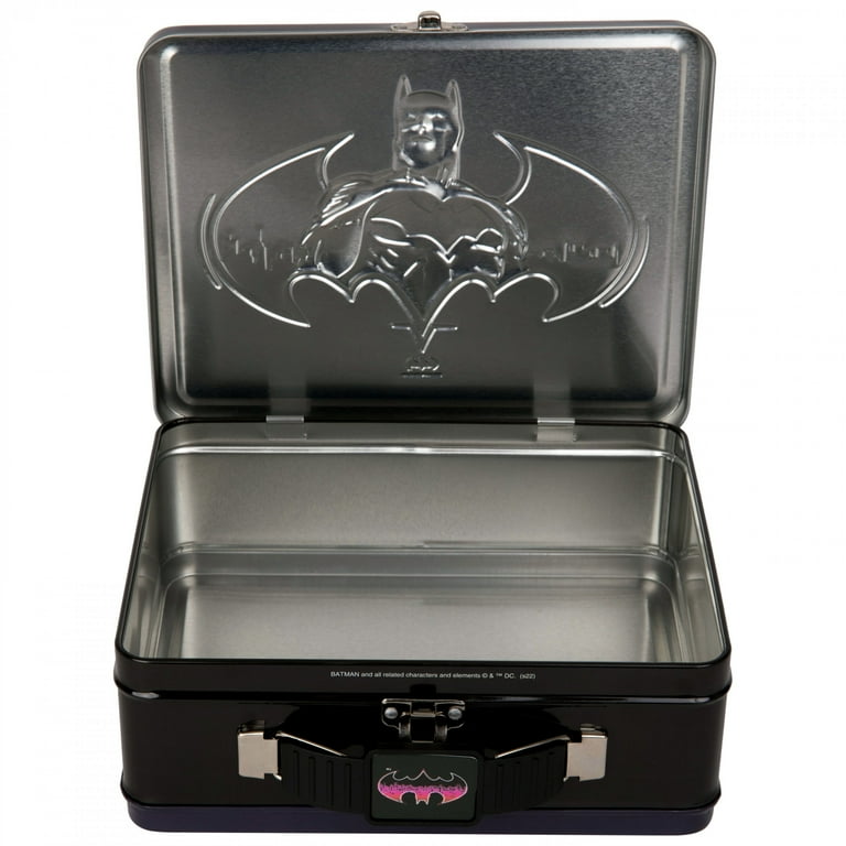 Batman 861666 Neon Glow Tin Lunchbox, Black, Size: One size