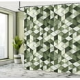 thumbnail image 4 of Ambesonne Geometric Shower Curtain, Abstract Retro Modern Art, 69"Wx70"L, Hunter Green, 4 of 4