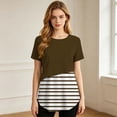 thumbnail image 6 of Xdegoge Womens Maternity Nursing Tops Short Sleeve Colorblock Striped Breastfeeding Shirts Layered Design Comfortable Casual Flattering Pregnancy Tee, 6 of 9
