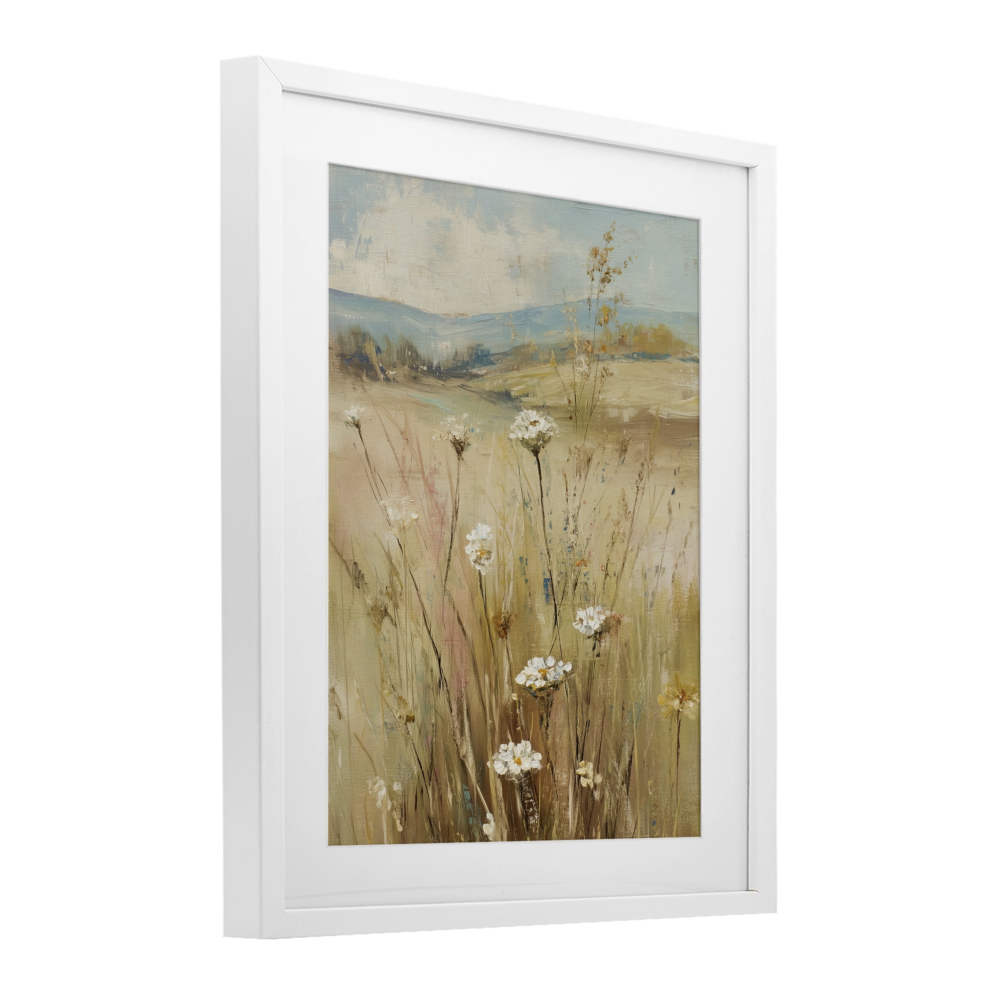 Stupell Industries Natural Lush Hillside Blooms White Framed Print Under Glass, design by Svetlana Aleynikova