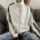 thumbnail image 5 of Chaqueta fina de tres barras para mujer, chaqueta de béisbol negra para estudiantes, chaqueta holgada para mujer, primavera y otoño, 5 of 5