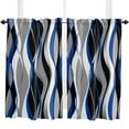 thumbnail image 5 of Stereo Abstract Line Gradient Blue Curtain Home Decoration Living Room Short Curtains Window Treatments For Kitchen Bedroom, 5 of 6